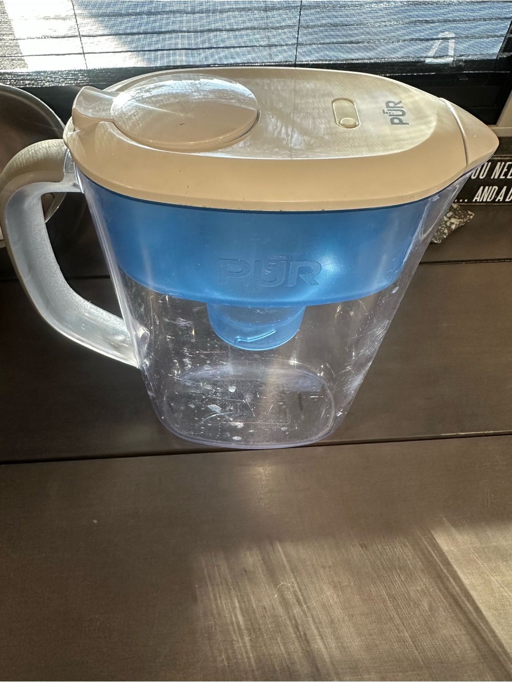 Pur Blue and White Water Filter Pitcher with Clear Reservoir